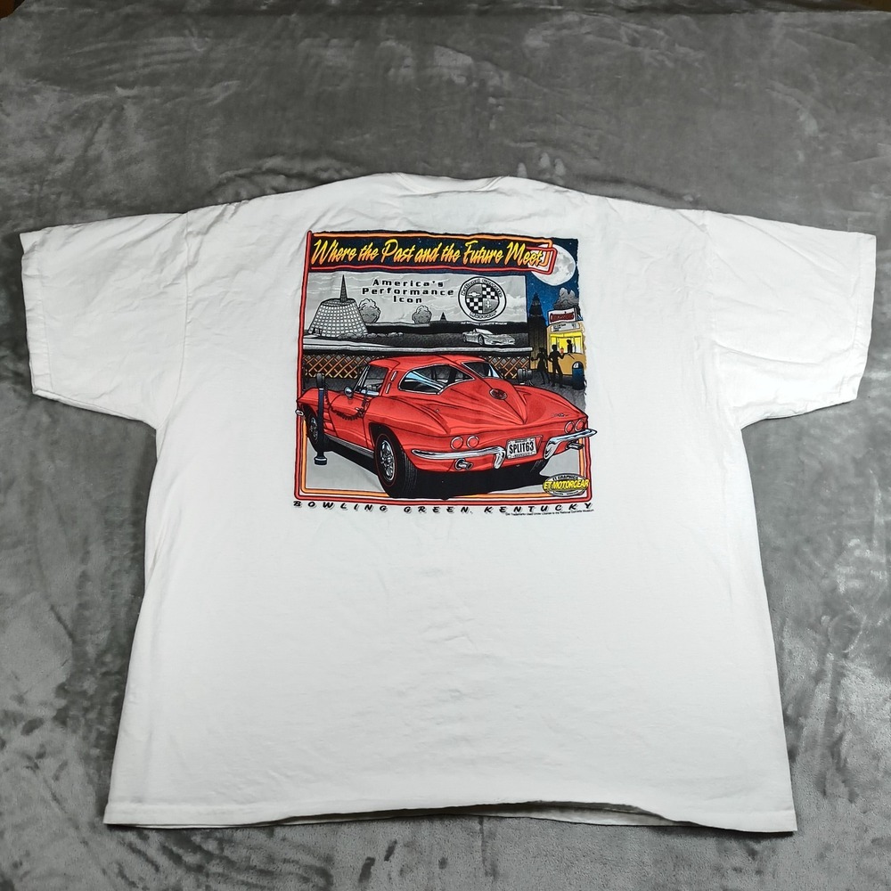 Vintage Corvette Shirt Men XXXL White National Museum Bowling Green Kentucky 90s